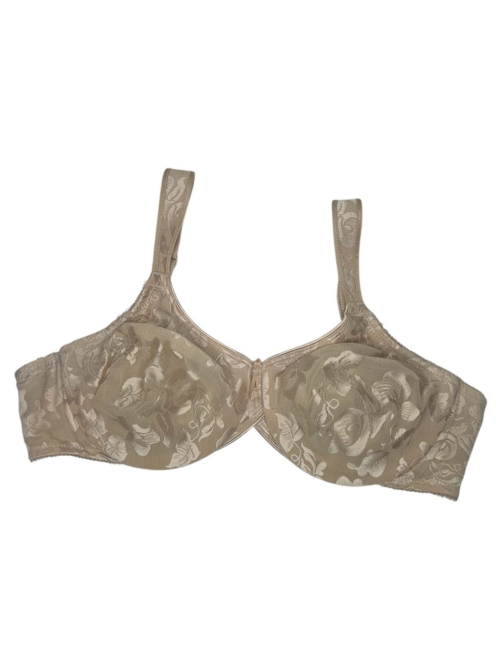Wacoal Beige Floral Lace Full Coverage unlined Bra 40C